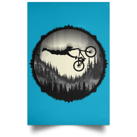 Housewares Turquoise / 12" x 18" Superman Bike Ride Portrait Poster