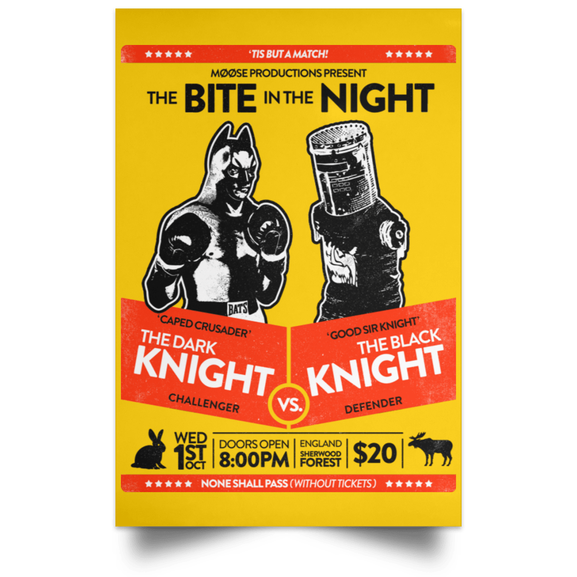 Housewares Athletic Gold / 12" x 18" The Bite In The Night Portrait Poster