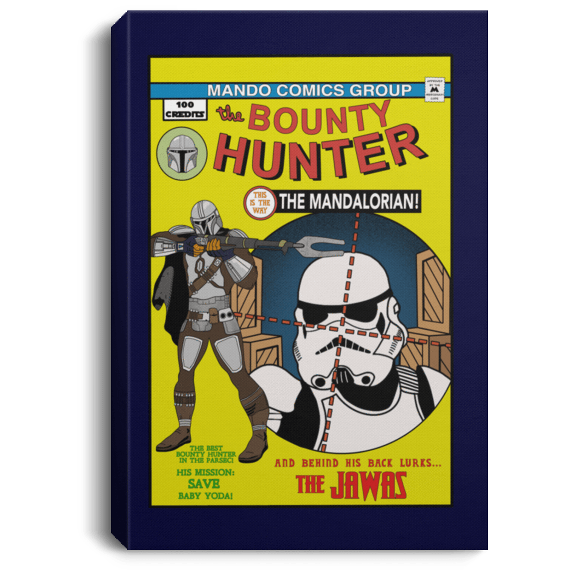 Housewares Navy / 8" x 12" The Bounty Hunter Comic Premium Portrait Canvas