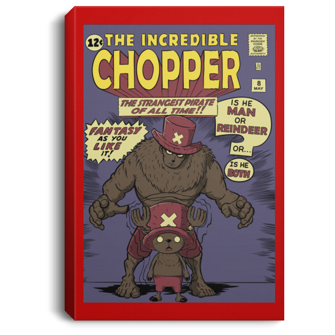 Housewares Red / 8" x 12" The Incredible Chopper Premium Portrait Canvas