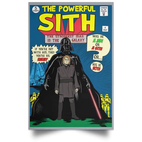 Housewares Grey / 12" x 18" The Powerful Sith Comic Portrait Poster