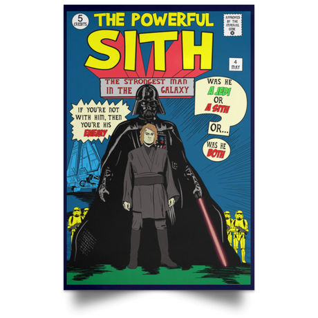 Housewares Navy / 12" x 18" The Powerful Sith Comic Portrait Poster
