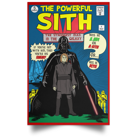 Housewares Red / 12" x 18" The Powerful Sith Comic Portrait Poster