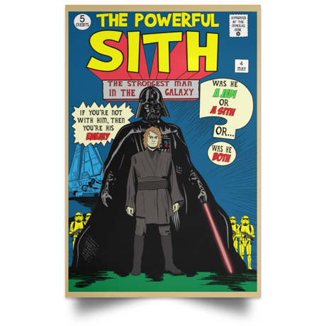 Housewares Tan / 12" x 18" The Powerful Sith Comic Portrait Poster