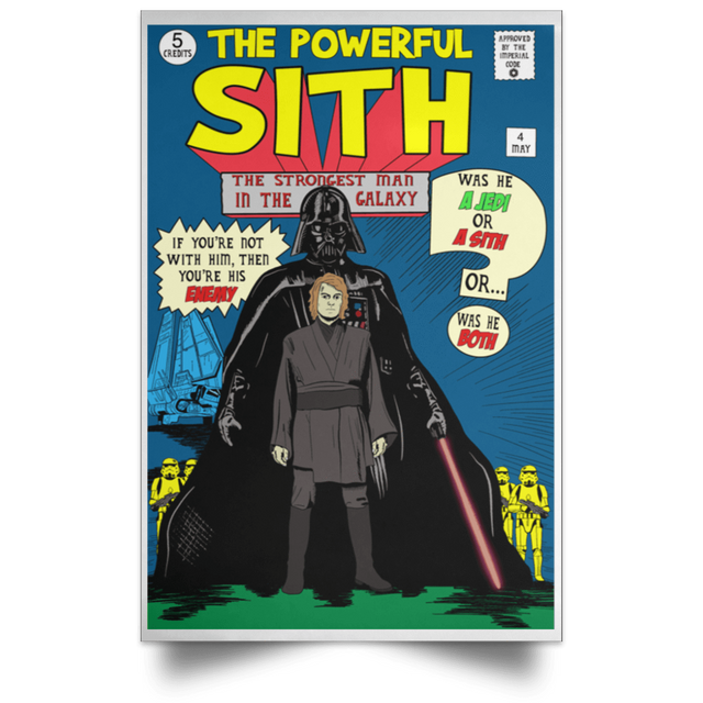 Housewares White / 12" x 18" The Powerful Sith Comic Portrait Poster