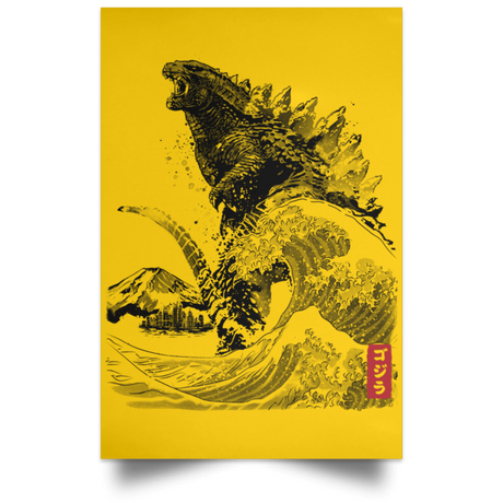 Housewares Athletic Gold / 12" x 18" The Rise of Gojira Portrait Poster