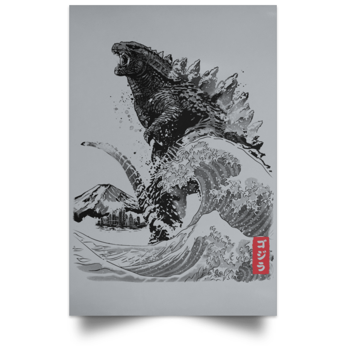 Housewares Grey / 12" x 18" The Rise of Gojira Portrait Poster