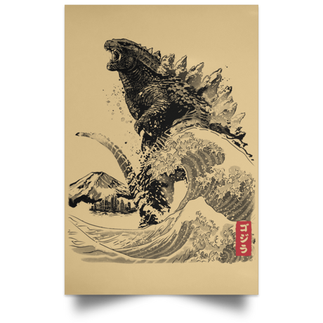 Housewares Tan / 12" x 18" The Rise of Gojira Portrait Poster