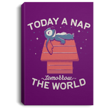 Housewares Purple / 8" x 12" Today a Nap Tomorrow the World Premium Portrait Canvas