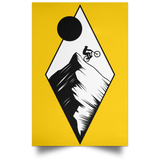 Housewares Athletic Gold / 12" x 18" Top Of The Mountain Ride Portrait Poster