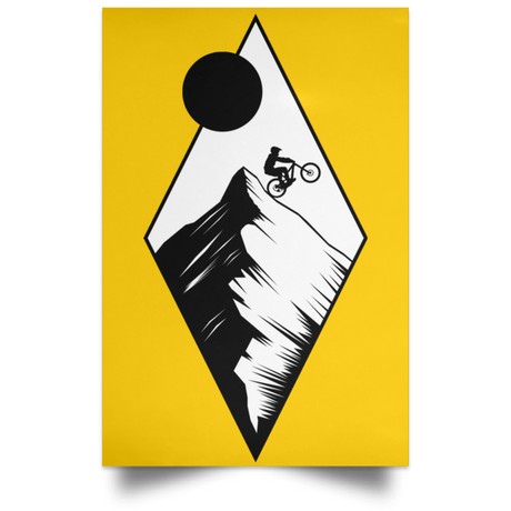 Housewares Athletic Gold / 12" x 18" Top Of The Mountain Ride Portrait Poster