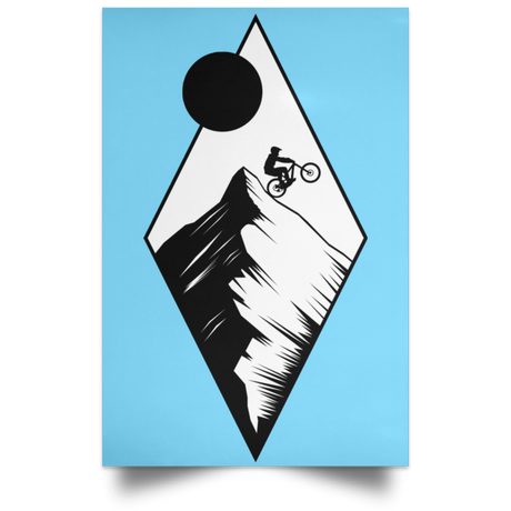 Housewares Columbia Blue / 12" x 18" Top Of The Mountain Ride Portrait Poster