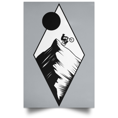 Housewares Grey / 12" x 18" Top Of The Mountain Ride Portrait Poster