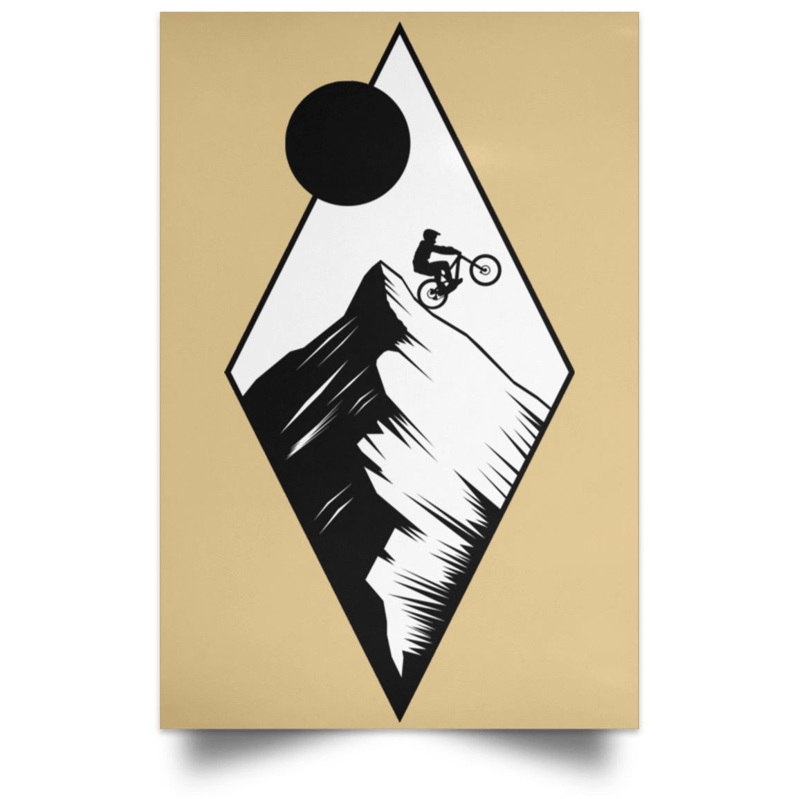 Housewares Tan / 12" x 18" Top Of The Mountain Ride Portrait Poster