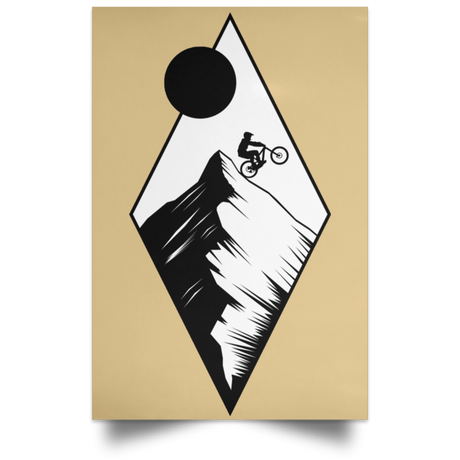 Housewares Tan / 12" x 18" Top Of The Mountain Ride Portrait Poster