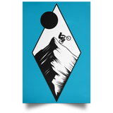 Housewares Turquoise / 12" x 18" Top Of The Mountain Ride Portrait Poster