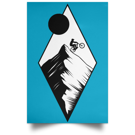 Housewares Turquoise / 12" x 18" Top Of The Mountain Ride Portrait Poster