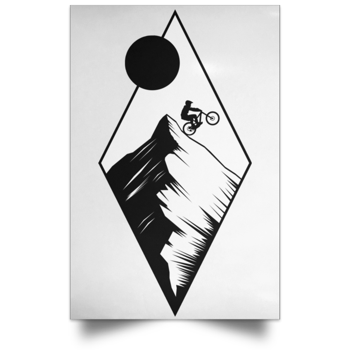 Housewares White / 12" x 18" Top Of The Mountain Ride Portrait Poster