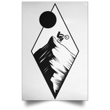 Housewares White / 12" x 18" Top Of The Mountain Ride Portrait Poster