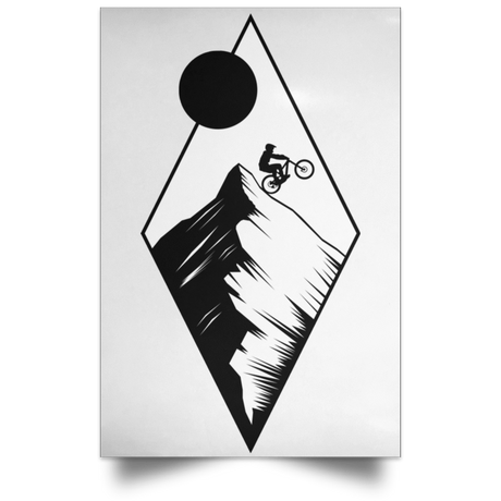 Housewares White / 12" x 18" Top Of The Mountain Ride Portrait Poster