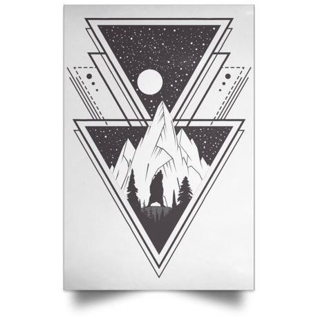 Housewares White / 12" x 18" Triangle Bear Art Portrait Poster