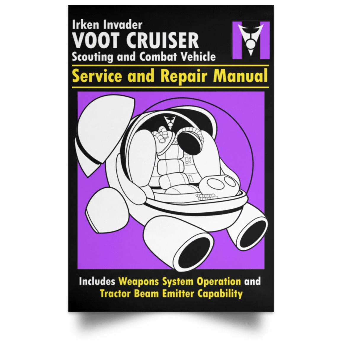 Housewares Black / 12" x 18" Voot Cruiser Manual Portrait Poster