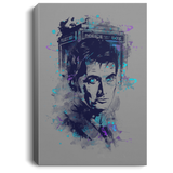 Housewares Gray / 8" x 12" Water Colors Tenth Doctor Premium Portrait Canvas