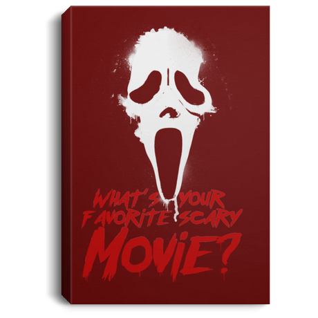 Housewares Maroon / 8" x 12" What's Your Favorite Scary Movie Premium Portrait Canvas