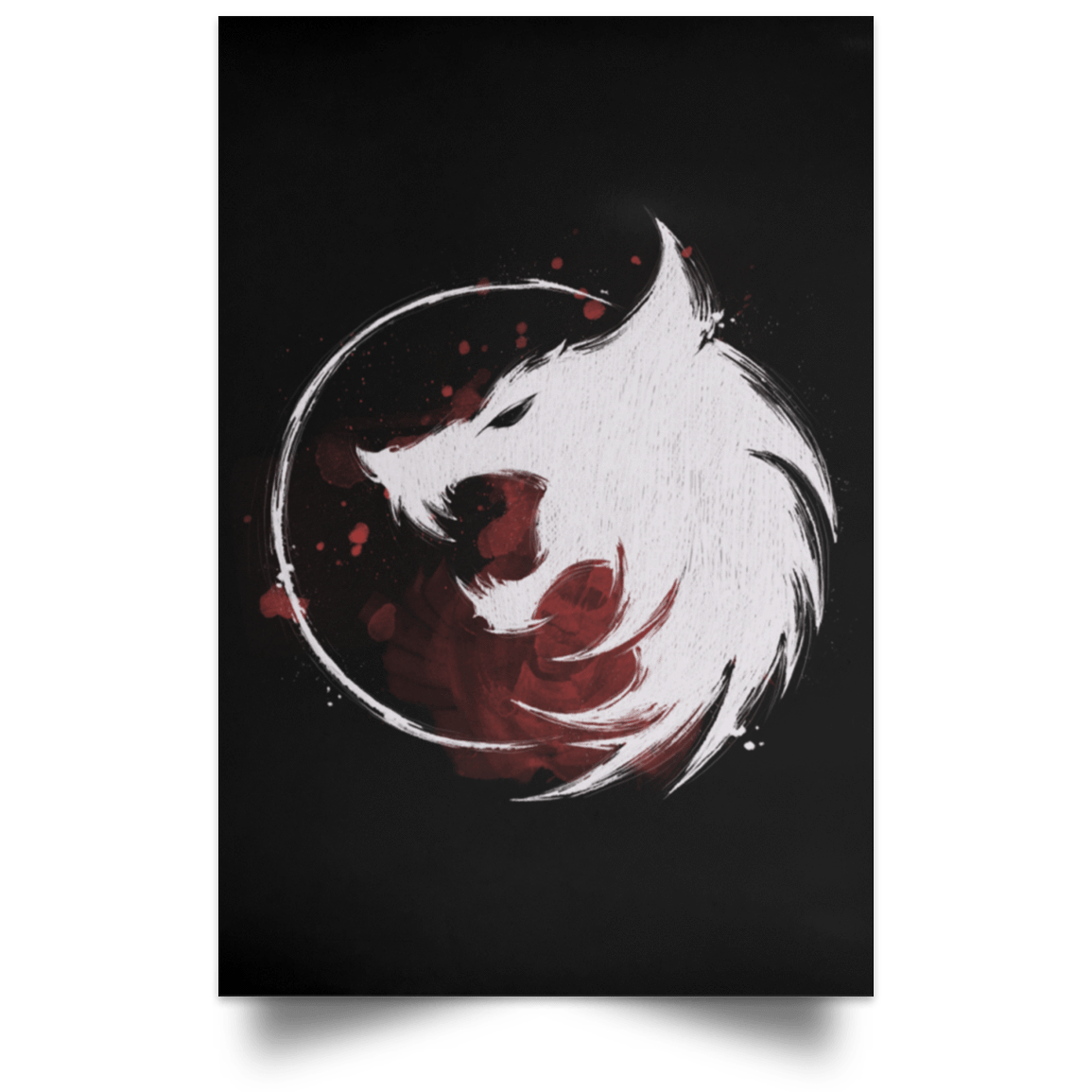 Housewares Black / 12" x 18" White Wolf Portrait Poster