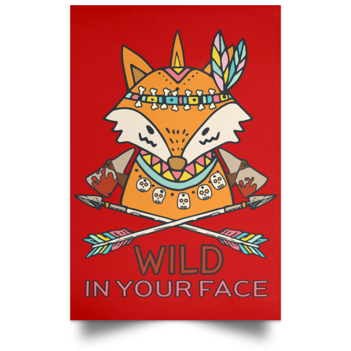 Housewares Red / 12" x 18" Wild In Your Face Portrait Poster