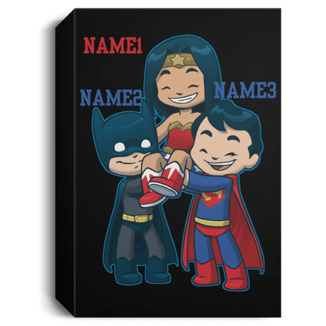 Housewares Black / 16" x 24" Wonder Friends Personalized Portrait Canvas