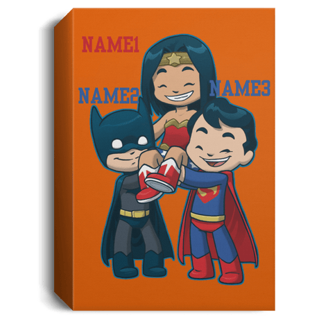 Housewares Burnt Orange / 16" x 24" Wonder Friends Personalized Portrait Canvas