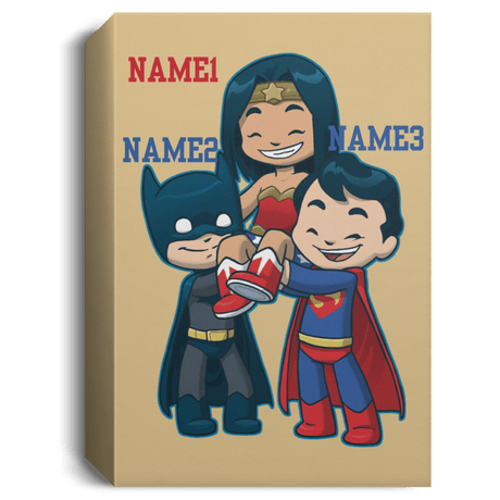 Housewares Tan / 16" x 24" Wonder Friends Personalized Portrait Canvas
