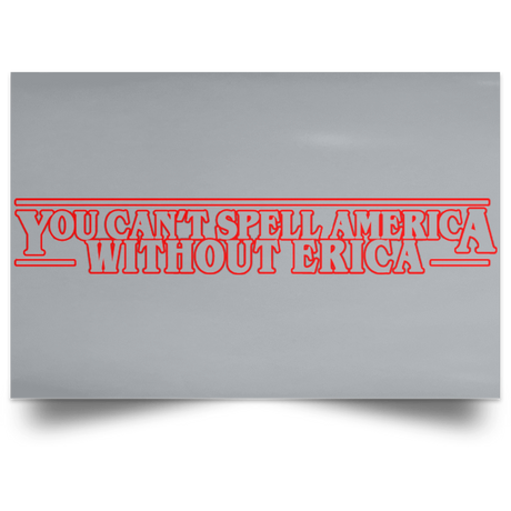 Housewares Grey / 18" x 12" You Cant Spell America Without Erica Landscape Poster