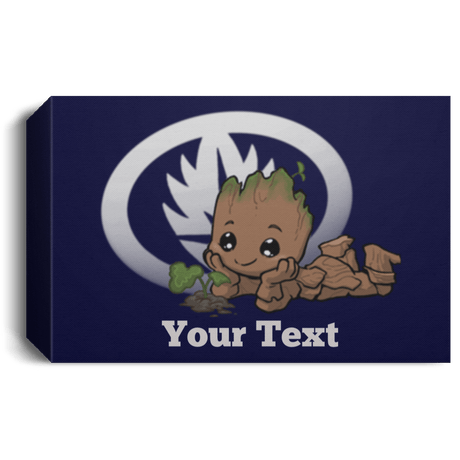 Housewares Navy / 24" x 16" Young Hero Groot Personalized Landscape Canvas