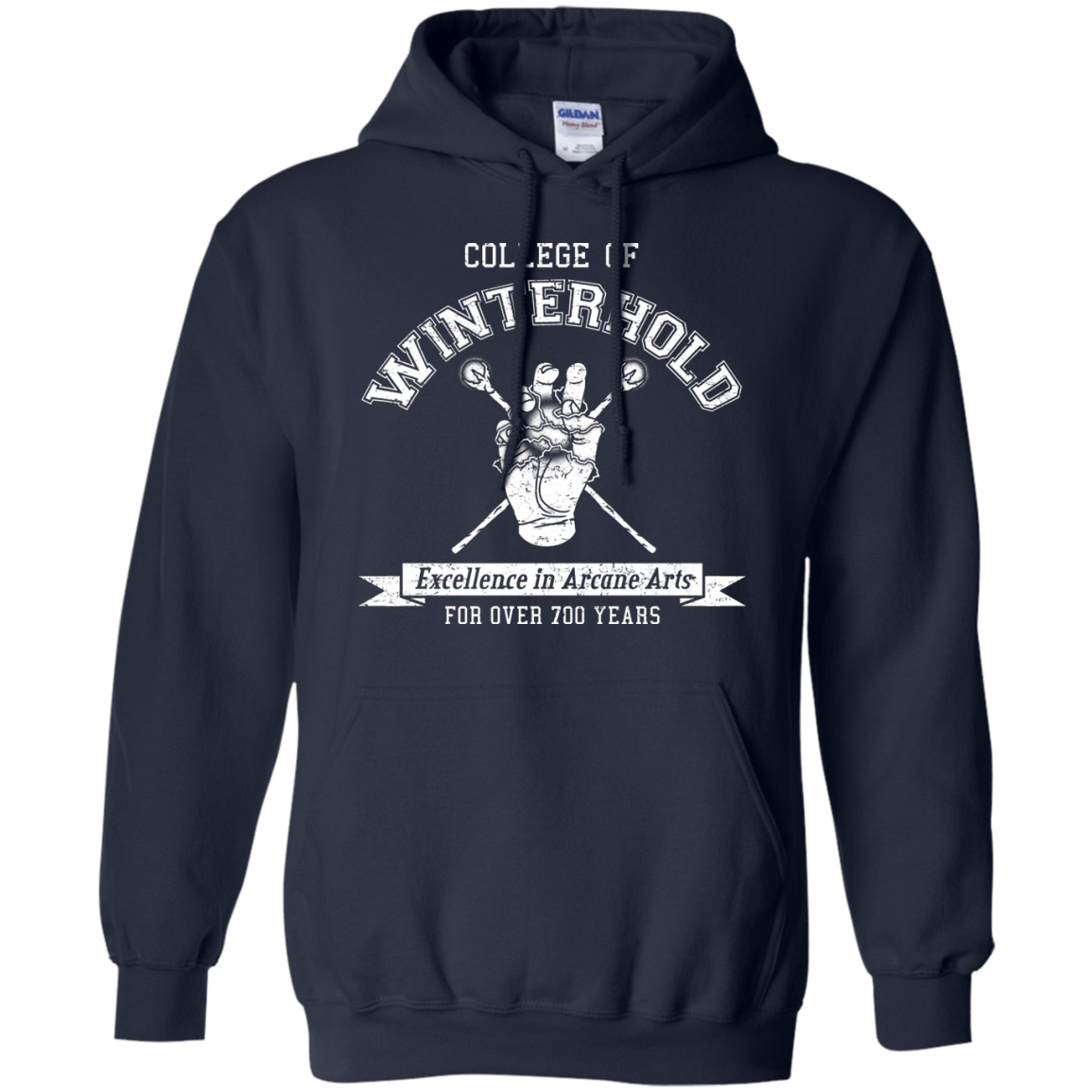 Mens_Hoodie Sweatshirts Navy / Small College of Winterhold Pullover Hoodie