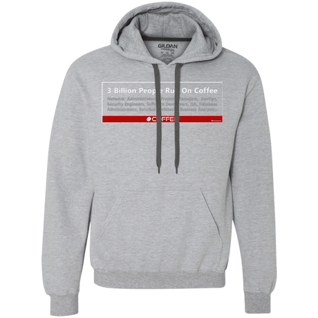 Sweatshirts Sport Grey / Small 3 Billion People Run On Java Premium Fleece Hoodie