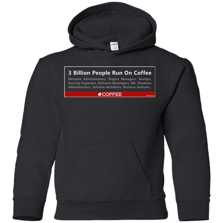 Sweatshirts Black / YS 3 Billion People Run On Java Youth Hoodie