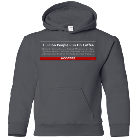Sweatshirts Charcoal / YS 3 Billion People Run On Java Youth Hoodie