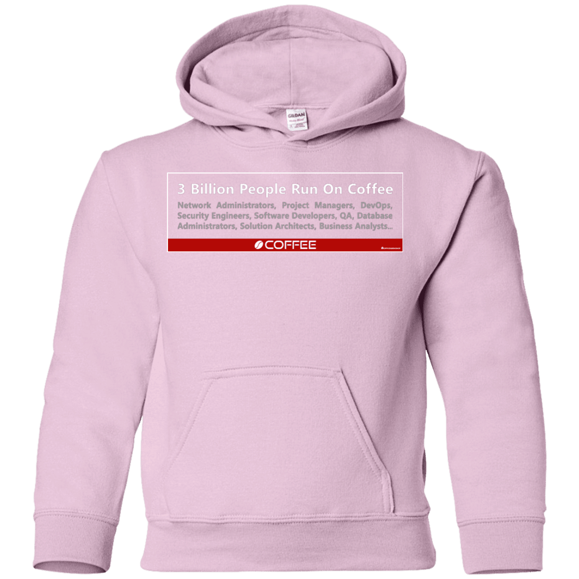 Sweatshirts Light Pink / YS 3 Billion People Run On Java Youth Hoodie