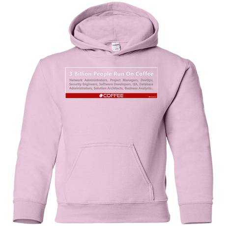 Sweatshirts Light Pink / YS 3 Billion People Run On Java Youth Hoodie