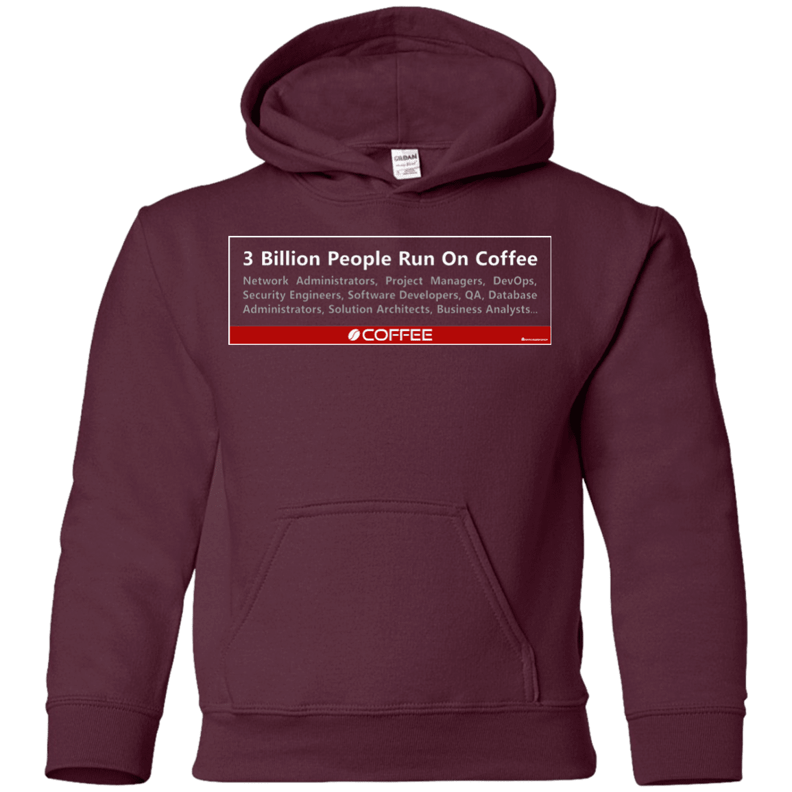 Sweatshirts Maroon / YS 3 Billion People Run On Java Youth Hoodie