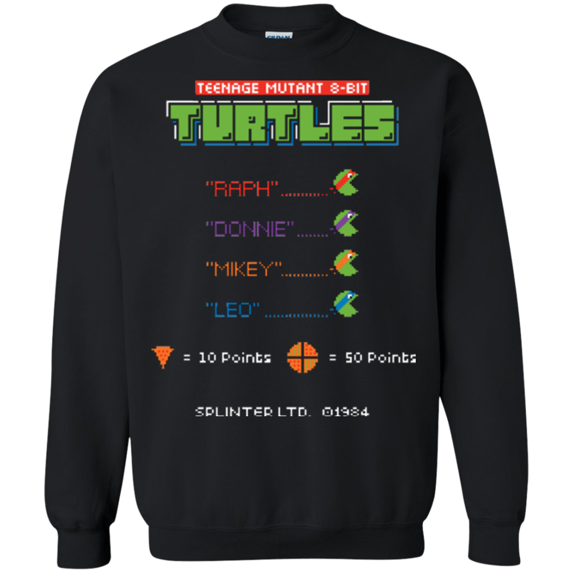 Sweatshirts Black / Small 8 Bit Turtles Crewneck Sweatshirt