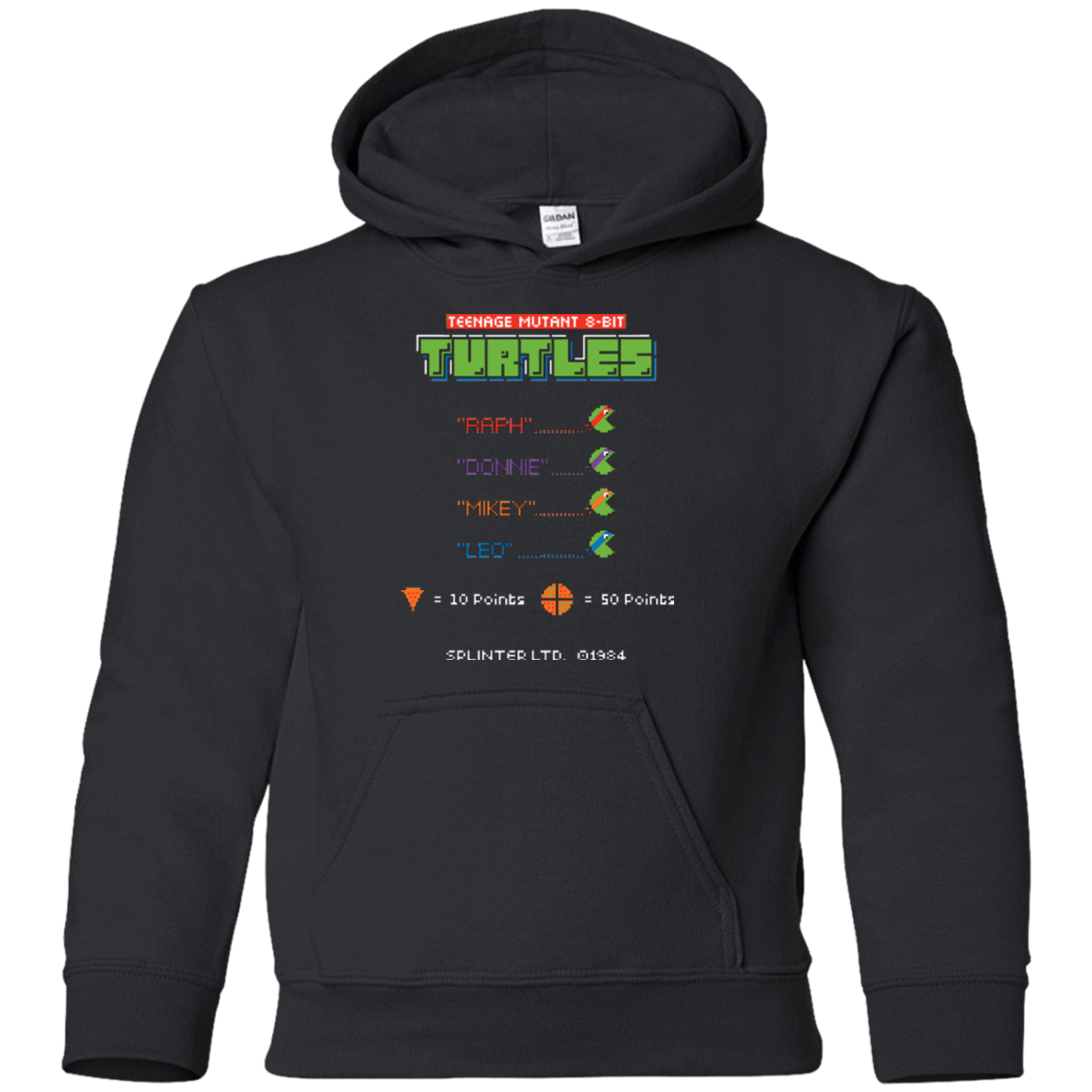 Sweatshirts Black / YS 8 Bit Turtles Youth Hoodie