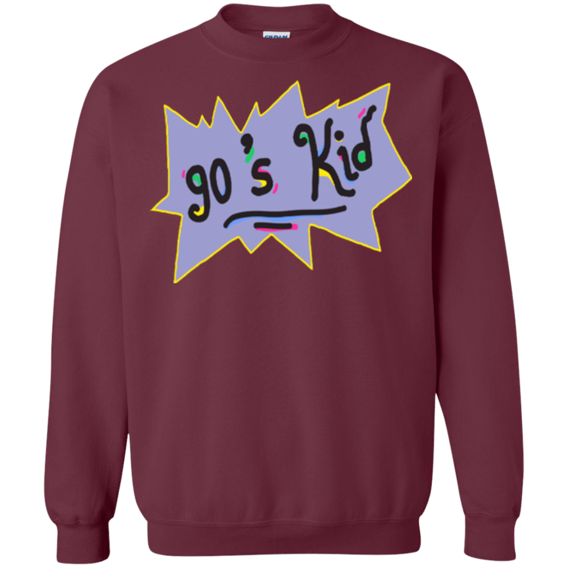 Sweatshirts Maroon / Small 90's Kid Crewneck Sweatshirt