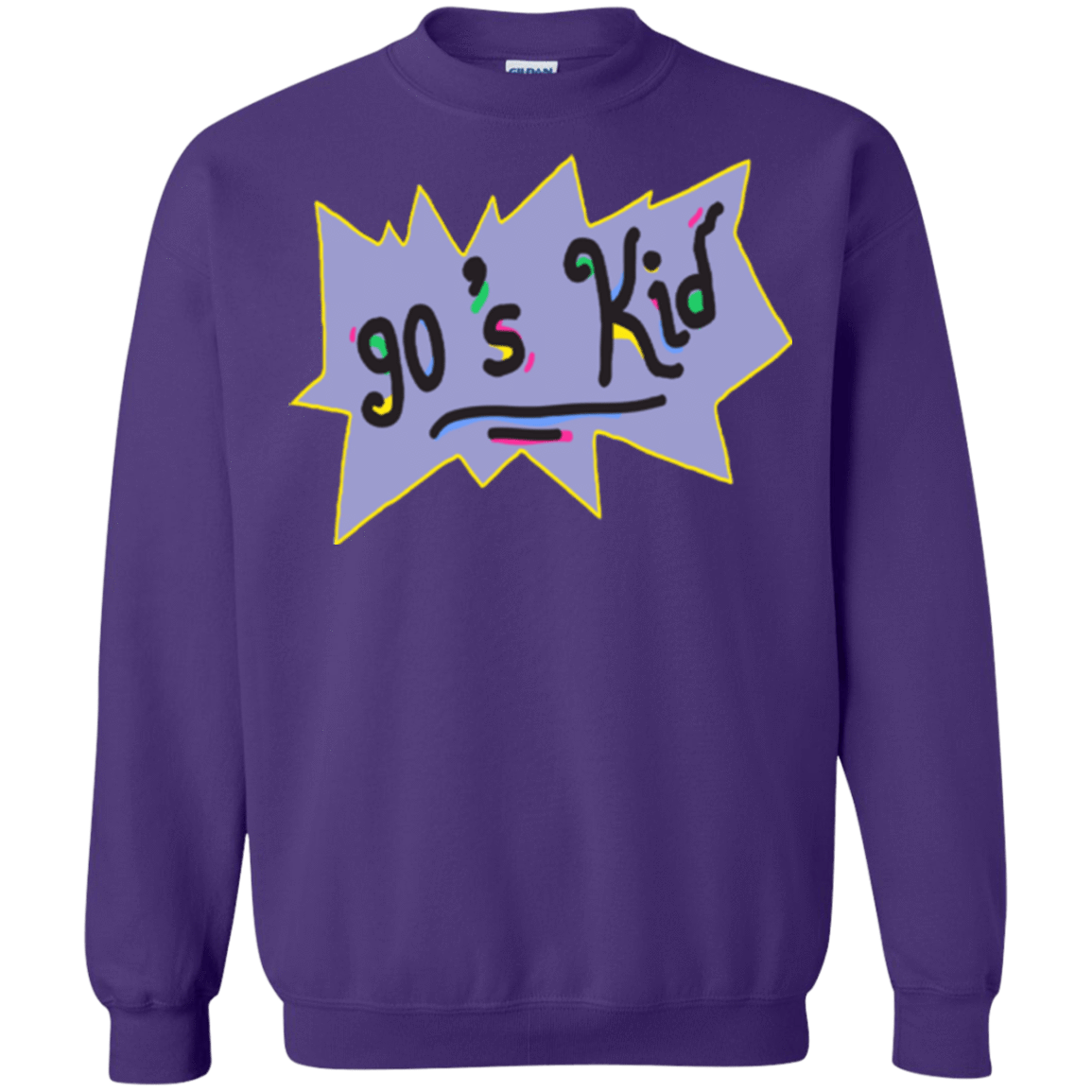 Sweatshirts Purple / Small 90's Kid Crewneck Sweatshirt