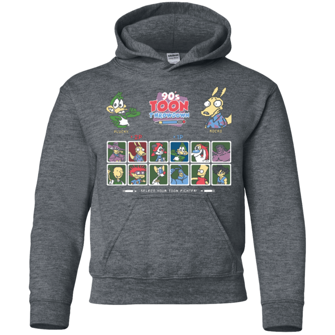 Sweatshirts Dark Heather / YS 90s Toon Throwdown Youth Hoodie