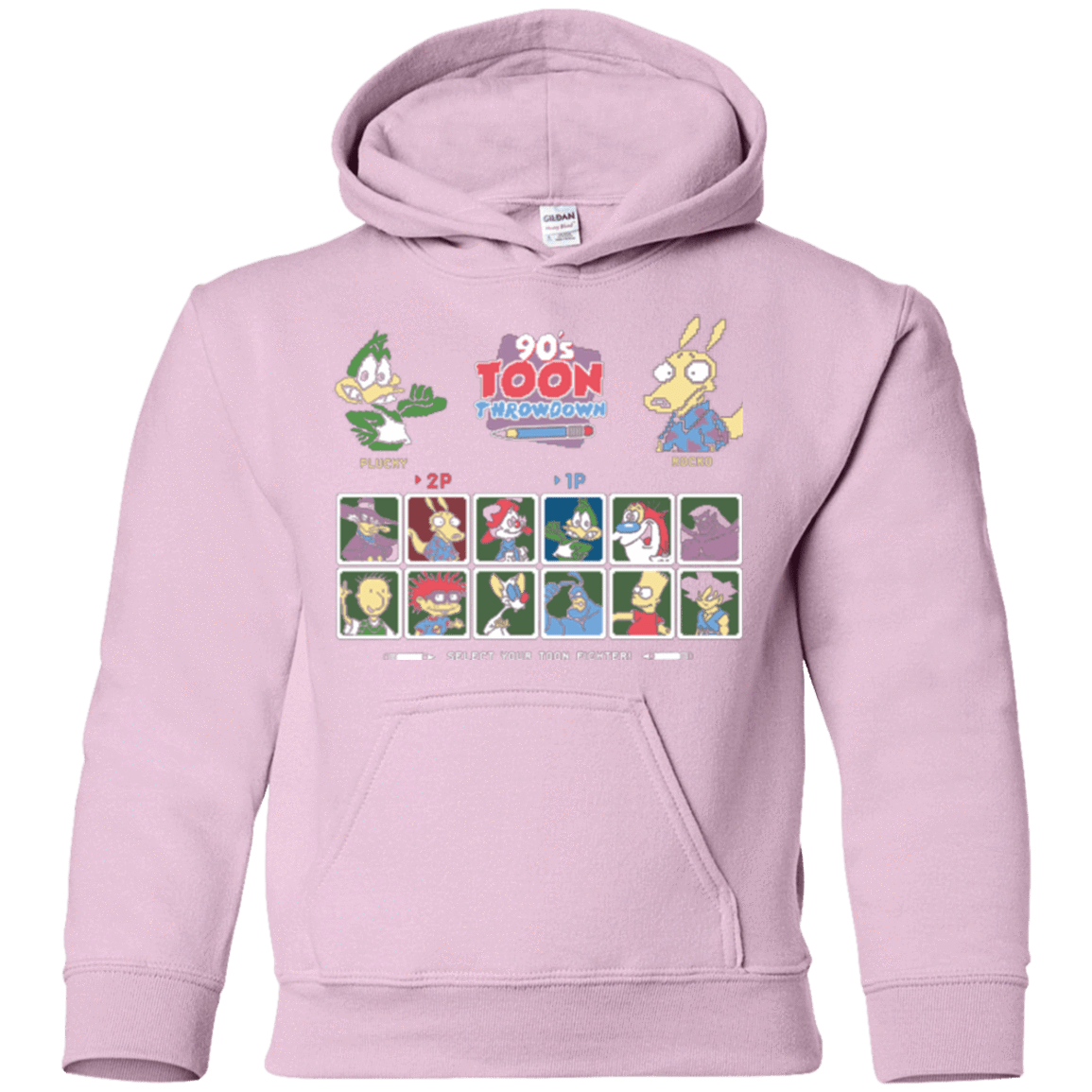 Sweatshirts Light Pink / YS 90s Toon Throwdown Youth Hoodie