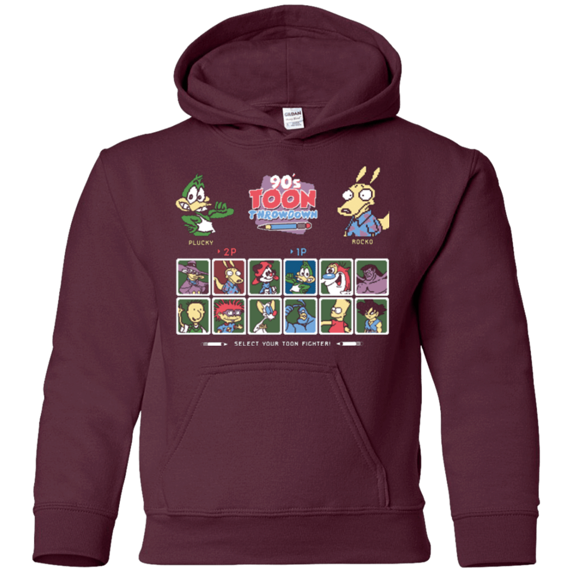 Sweatshirts Maroon / YS 90s Toon Throwdown Youth Hoodie