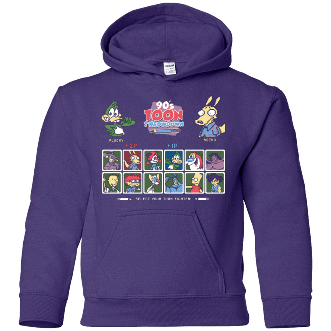 Sweatshirts Purple / YS 90s Toon Throwdown Youth Hoodie